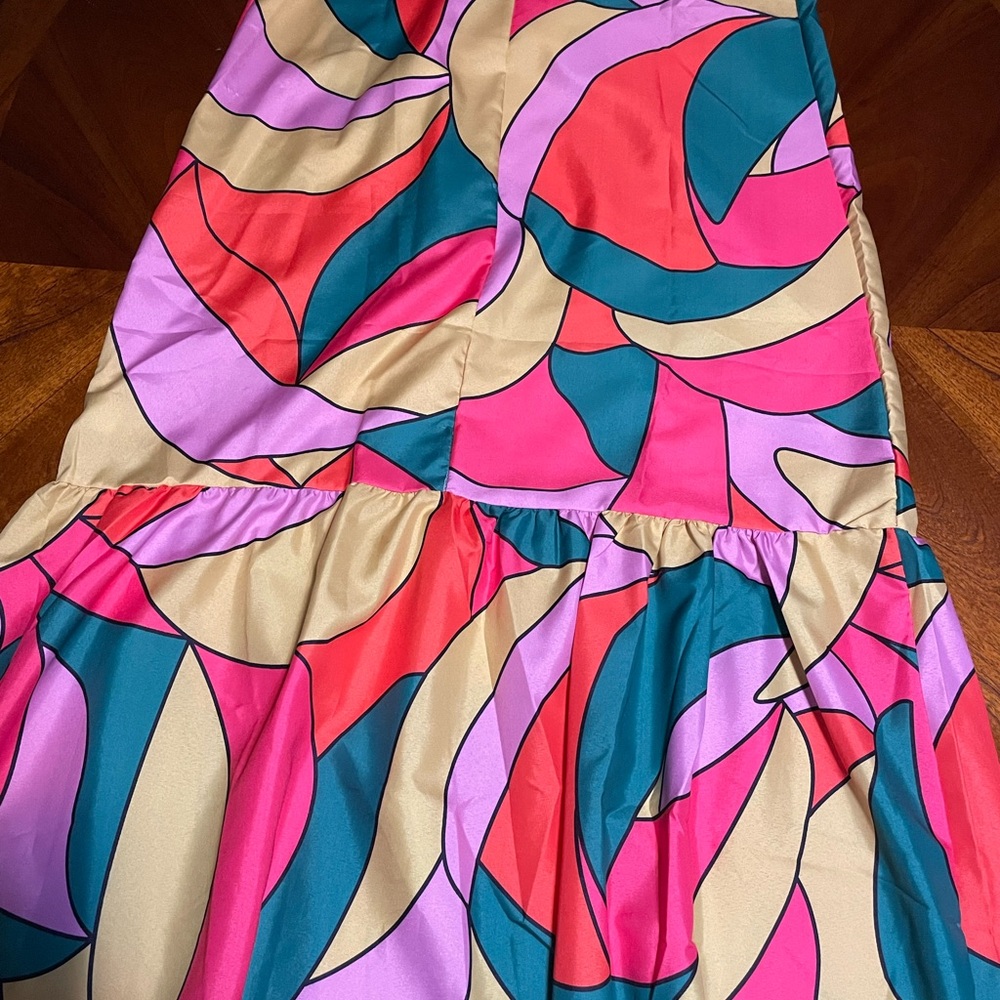 NEW A Classy Chic Boutique Vibrant Satin Maxi Dress